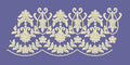 Symmetrical Floral Scallop Border Embroidery Design