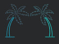 Palm Trees in Blue Embroidery Design