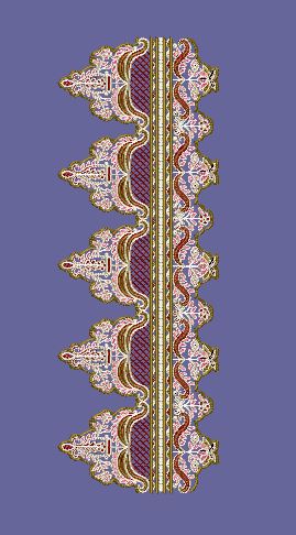 Floral Medallion Ornate Border Embroidery Design