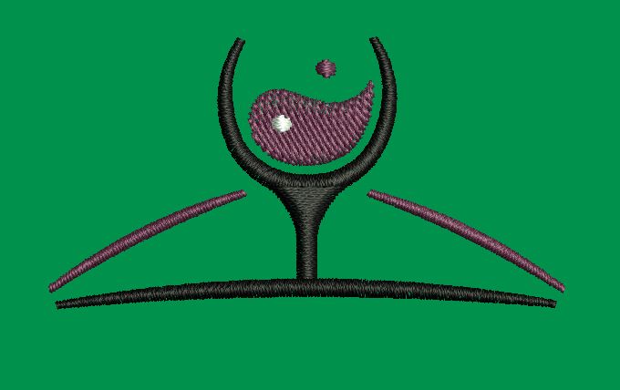 Wine Glass Symbol Embroidery Design