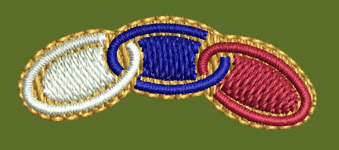 Linked Ovals Interlocking Shapes Embroidery Design