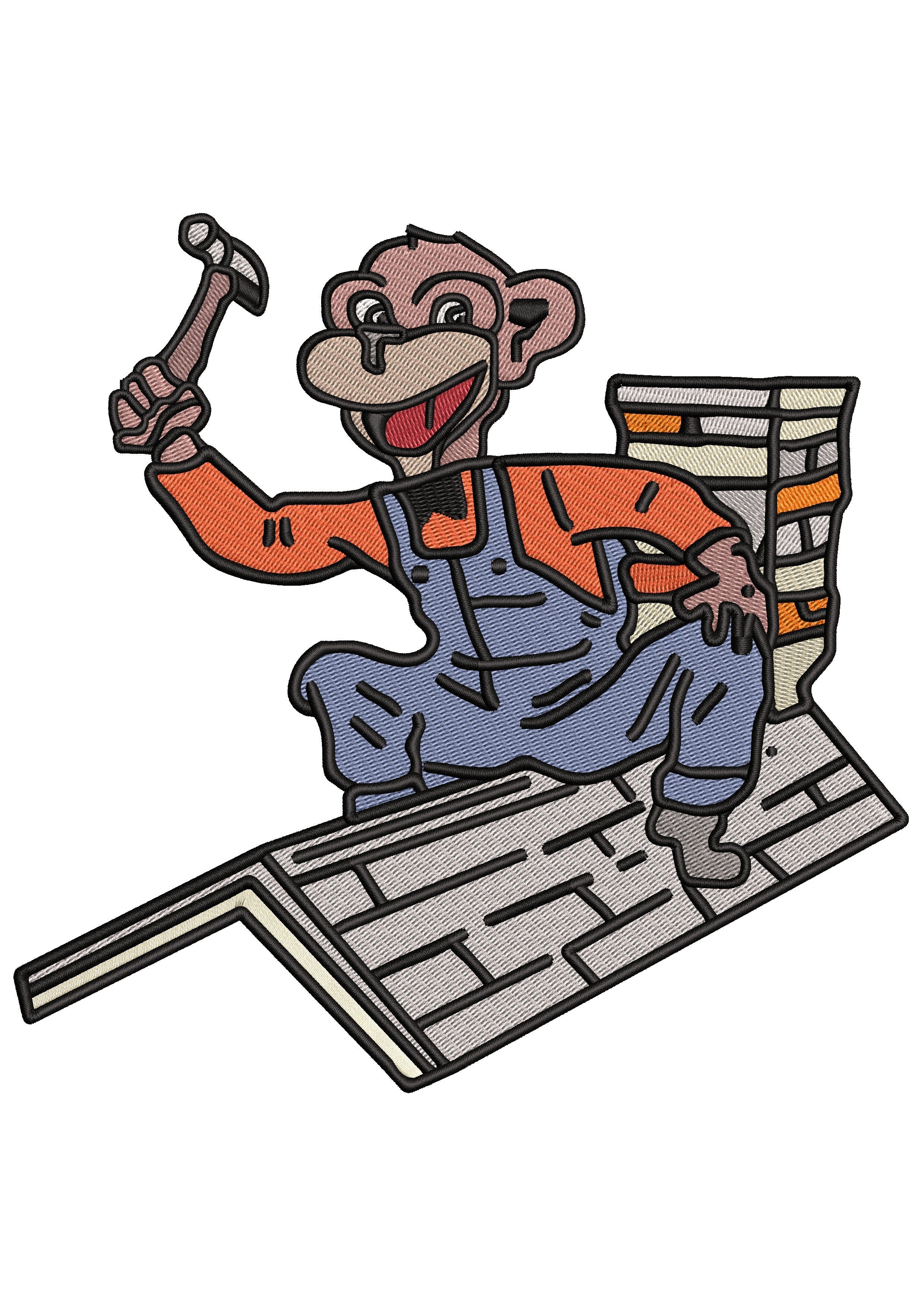 Monky Labour Embroidery Design