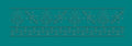 Teal Chikan Kari Style Floral Border Embroidery Design