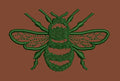 Bee Green Embroidery Design