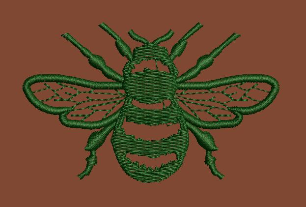 Bee Green Embroidery Design
