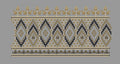 Geometric Diamond Ikat Border Embroidery Design
