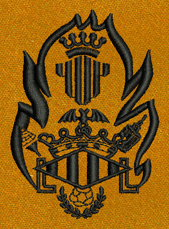 Flaming Shield Crest Embroidery Design