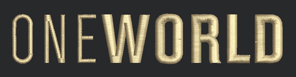 Oneworld Text Embroidery Design