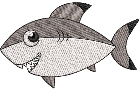 Shark Baby Embroidery Design