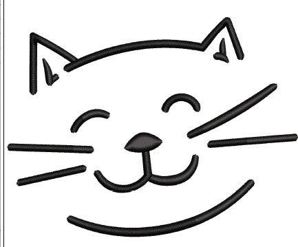 Cat Face Embroidery Design