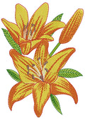 Rust Flower Embroidery Design
