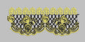 Floral Lattice Gold and Black Decorative Border Embroidery Design