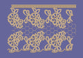 Gold Mesh Floral Lace Border Embroidery Design