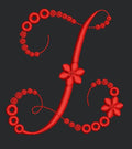 Floral Red Color Embroidery Design