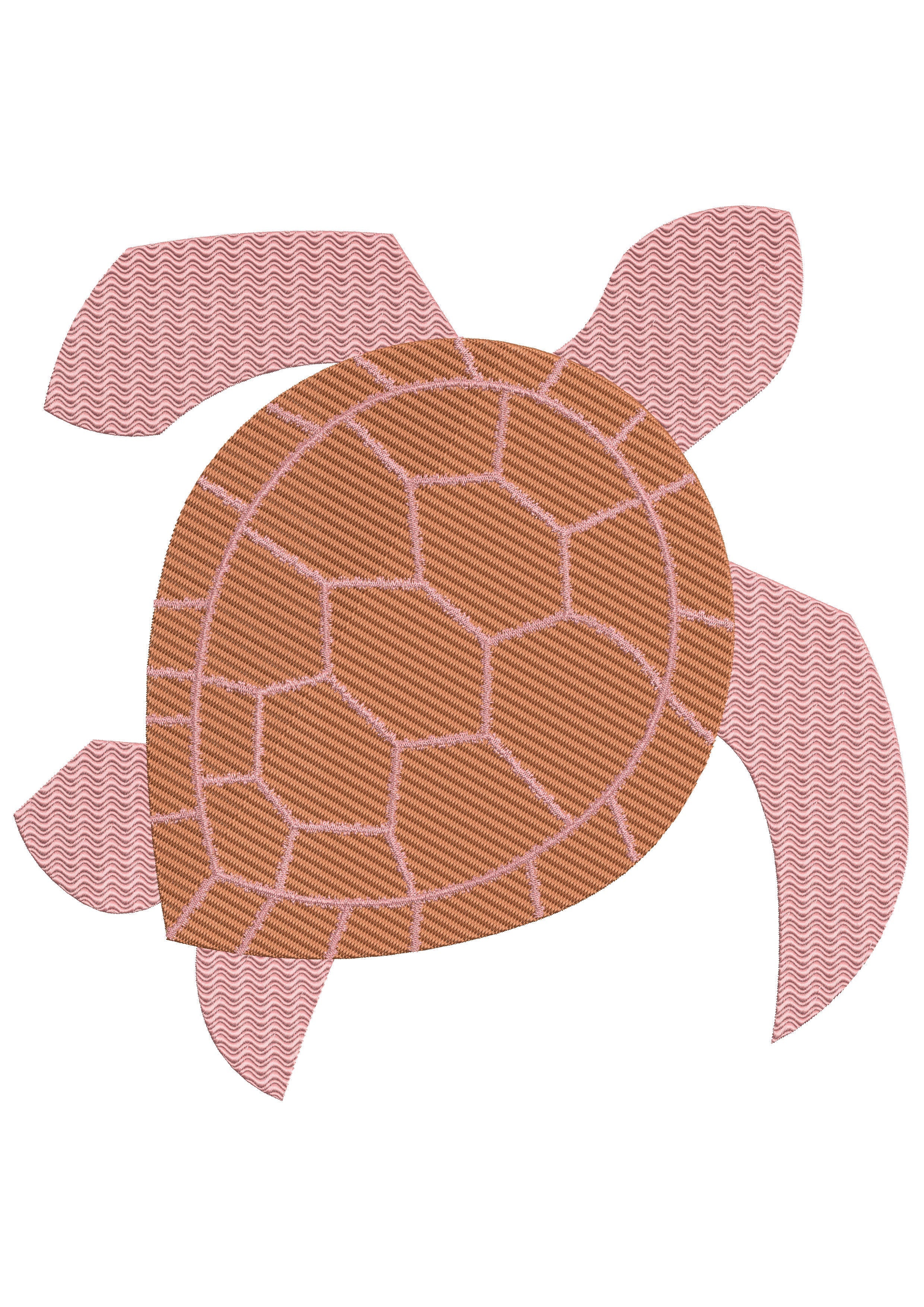 Turtle Pink Embroidery Design