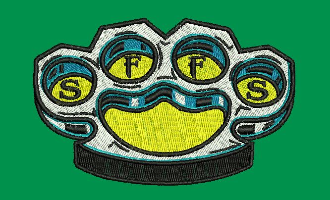 Knuckle Duster Emblem Embroidery Design