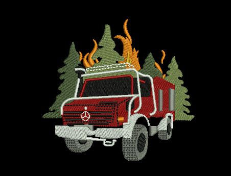 Fire Truck Embroidery Design