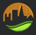 Eco City Skyline Logo Embroidery Design
