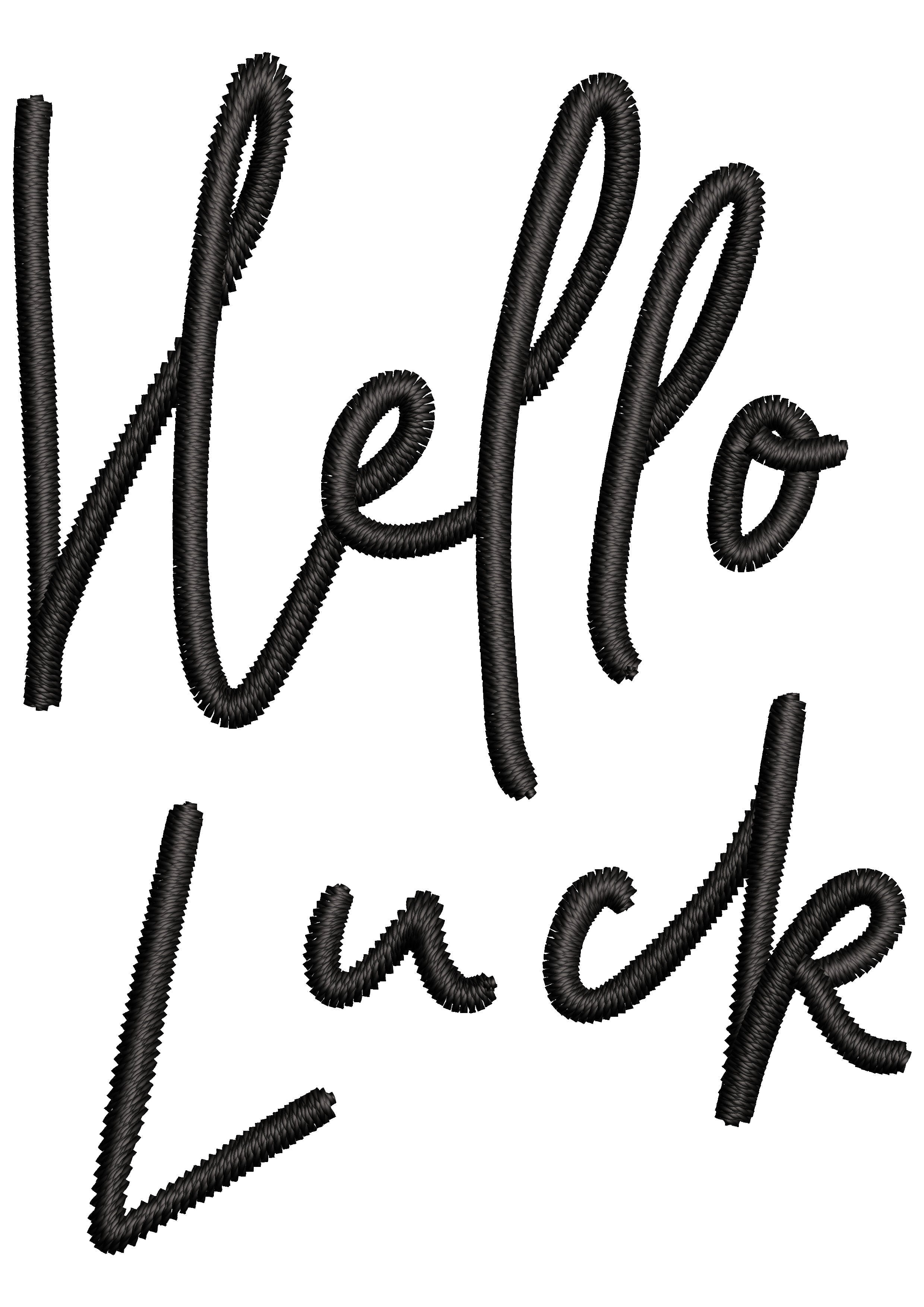 Wello Luck Embroidery Design