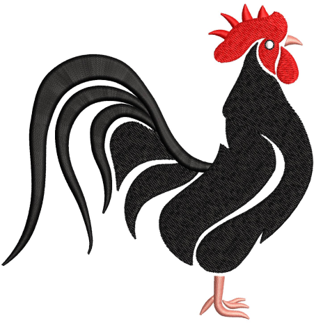 Rooster Embroidery Design