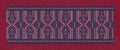 Floral Border Navy Blue With Red Embroidery Design