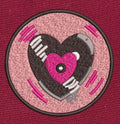 Heart Groove Vinyl Badge Embroidery Design