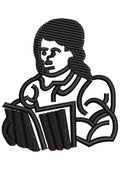 Book Reading Embroidery Design