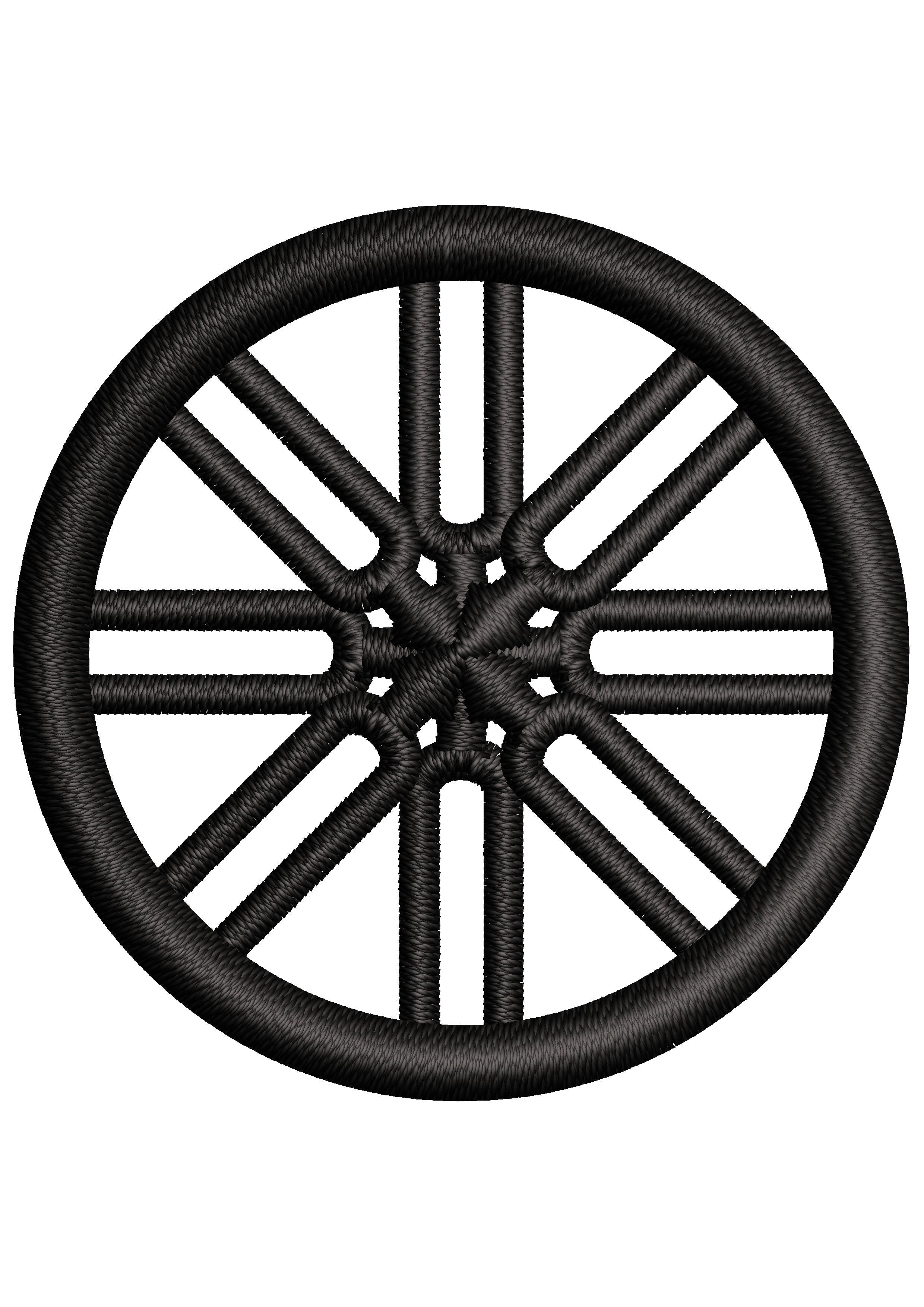 Bike Wheel Embroidery Design