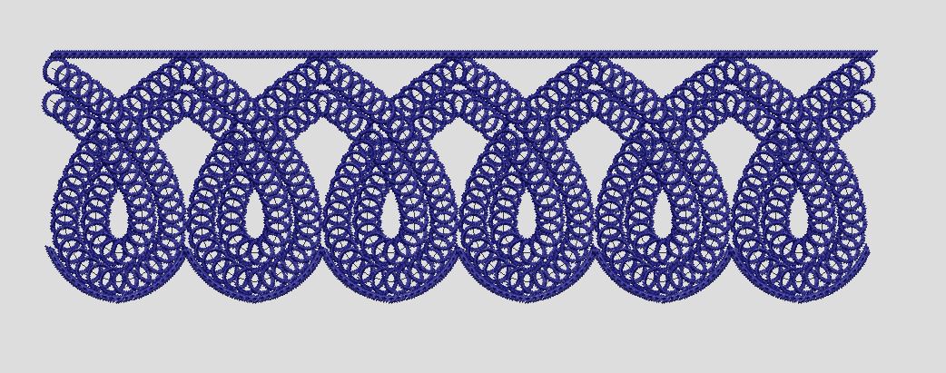 Lace Loop Blue Border Embroidery Design