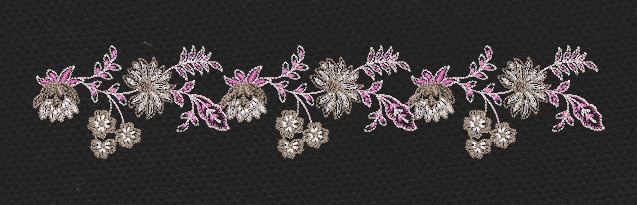 Floral Jacquard Woven White Embroidery Design