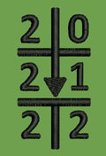 Numerical Directional Grid Emblem Embroidery Design