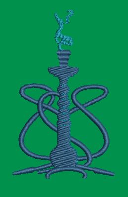 Smoking Hookah Pipe Embroidery Design