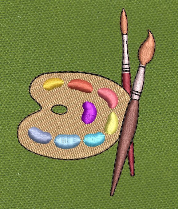 Paint Palette Artist Kit Embroidery Design