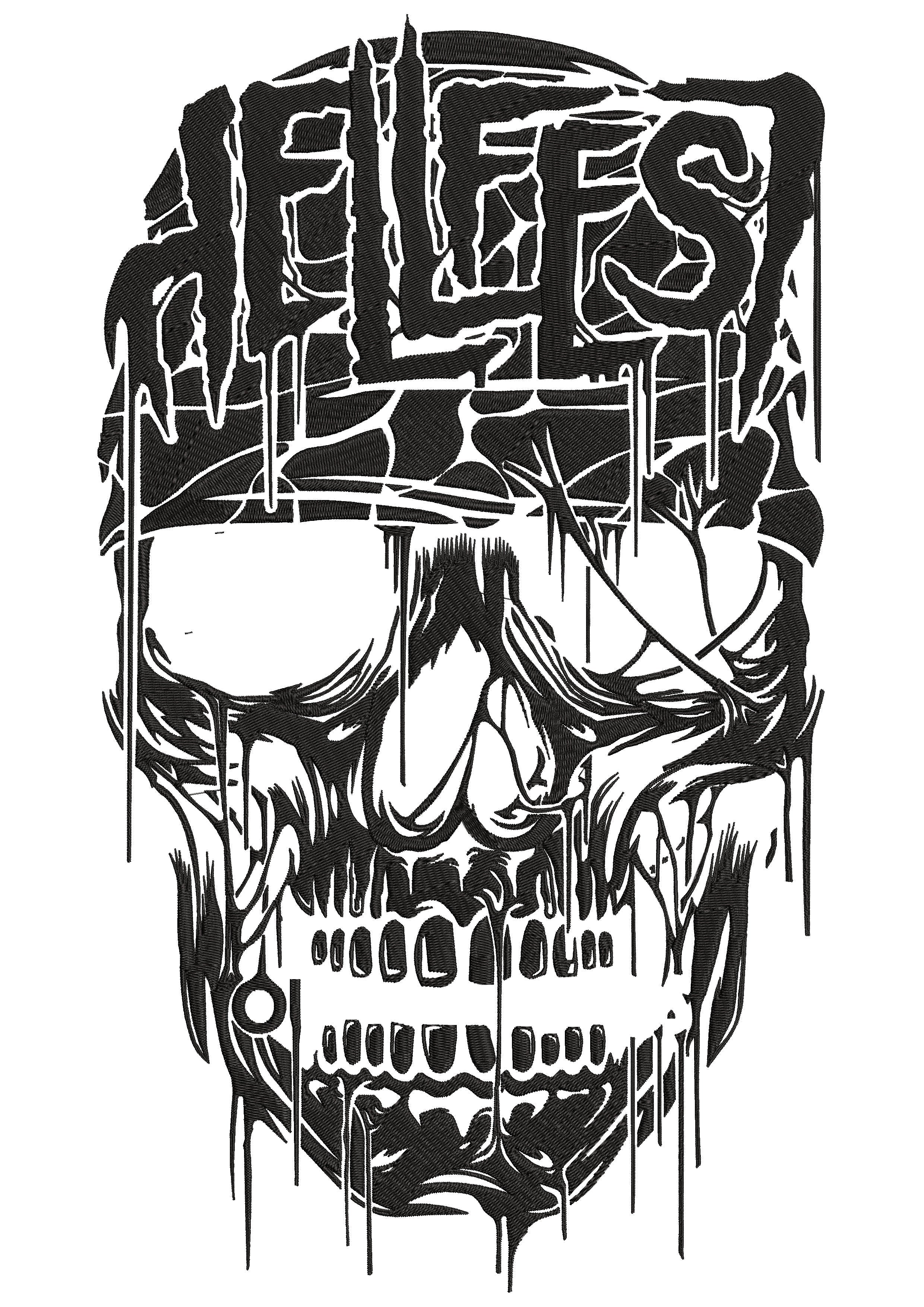 Skull Evil Embroidery Design