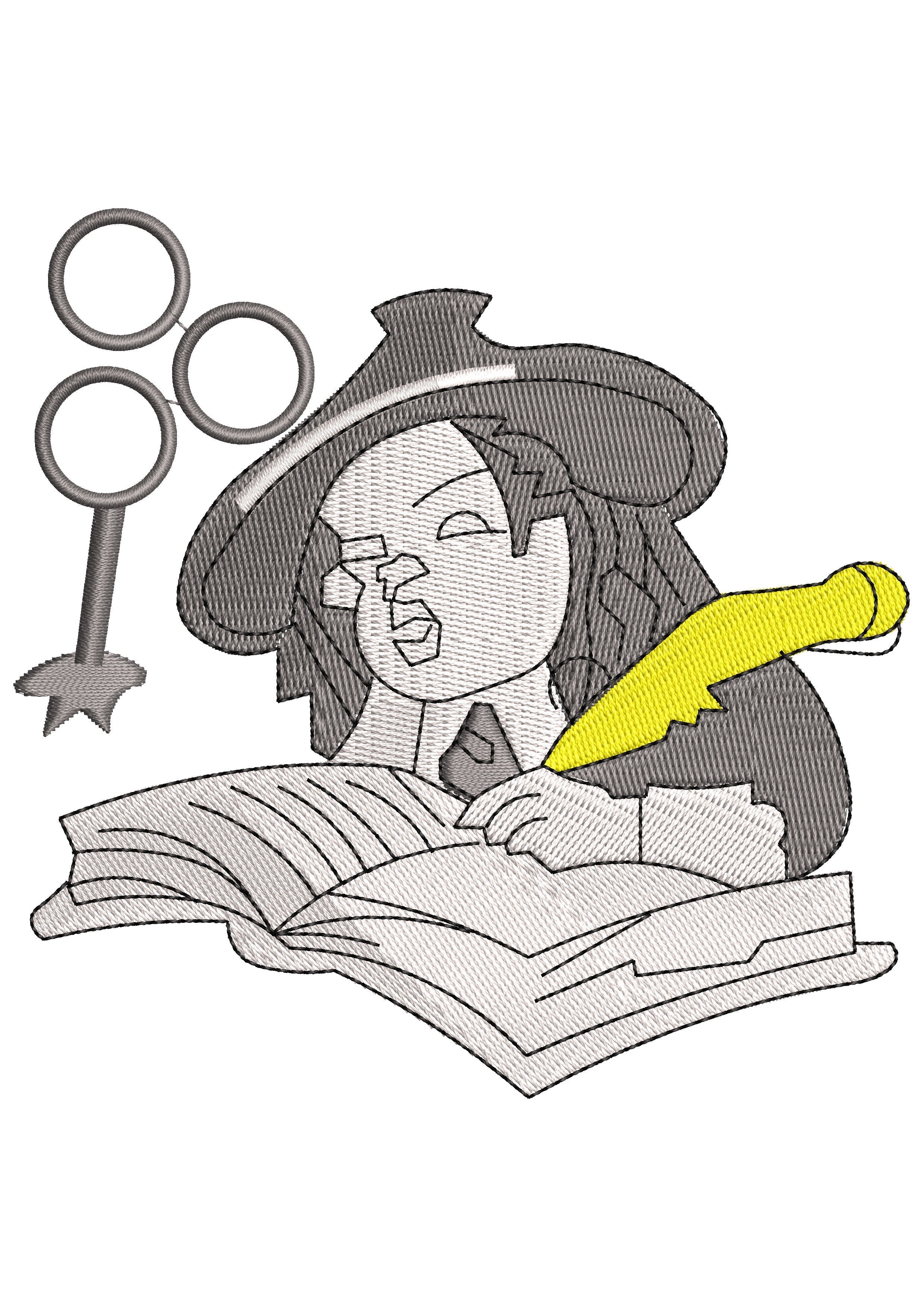 Witch Embroidery Design