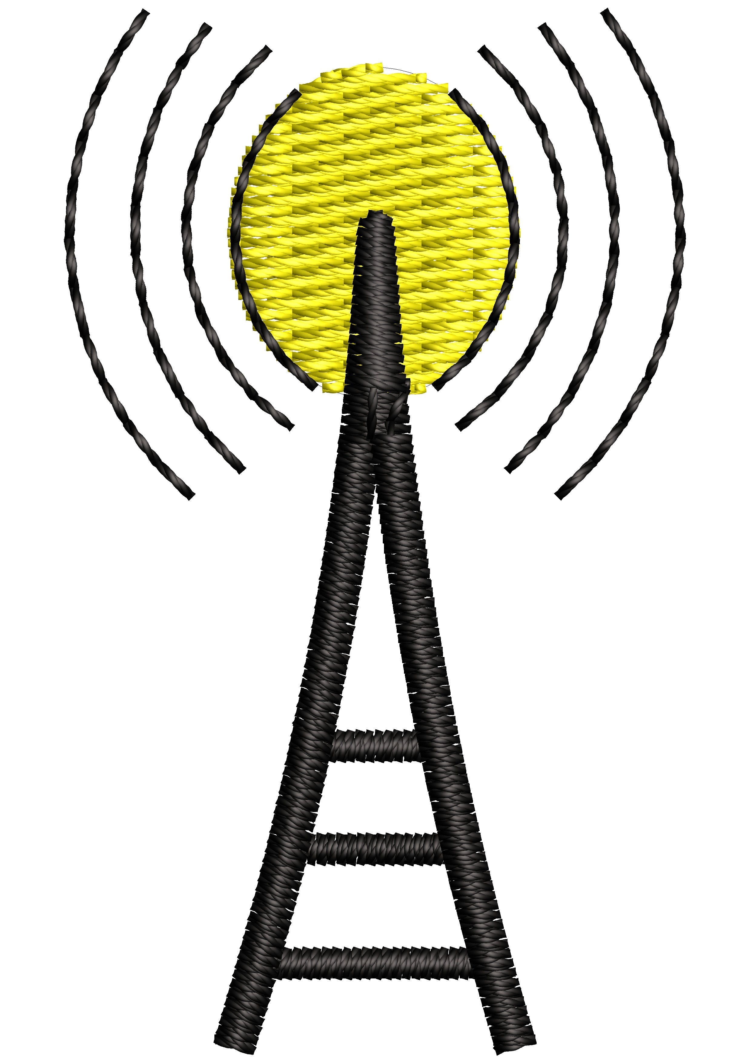 Tower Radiation Embroidery Design