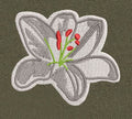 Silver Lily Bloom Embroidery Design
