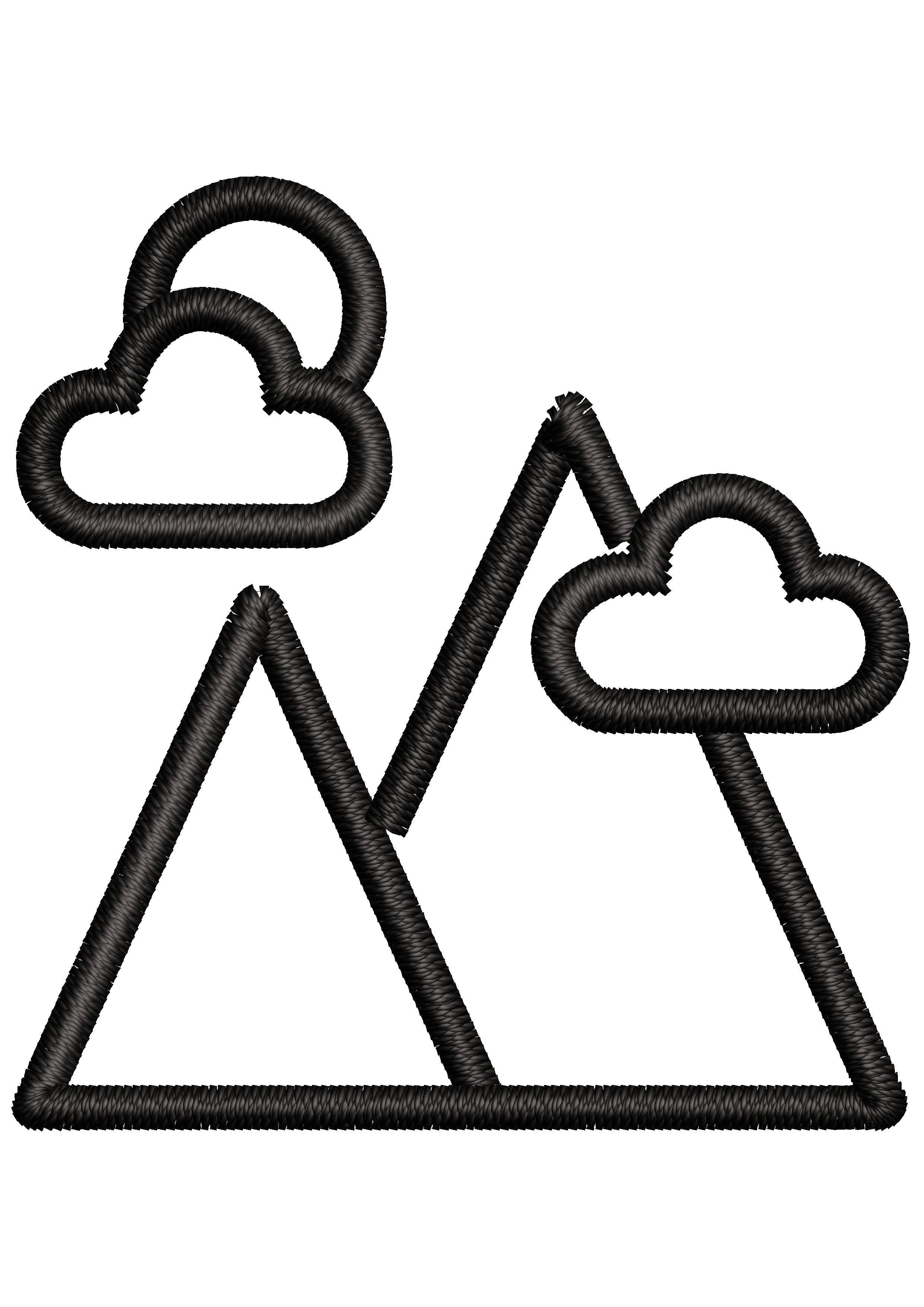 Cloud Mountain Embroidery Design