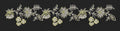 Floral Border Olive & Silver Embroidery Design