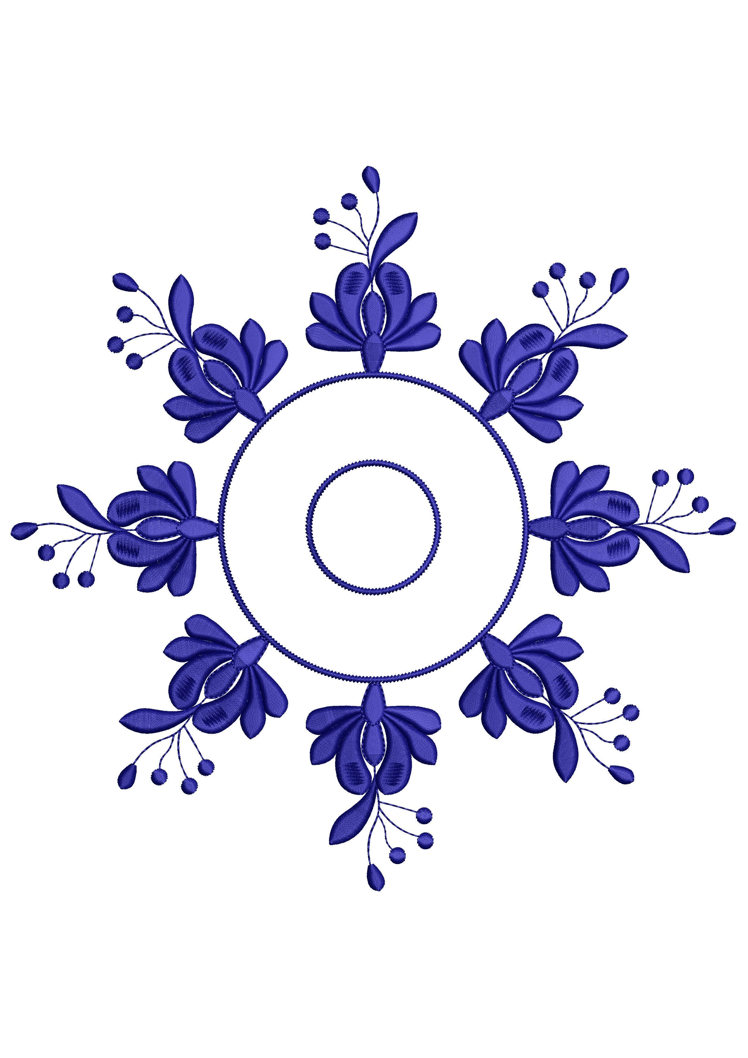 Circle Berry Embroidery Design