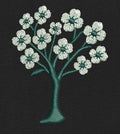 White Flowers Tree Embroidery Design