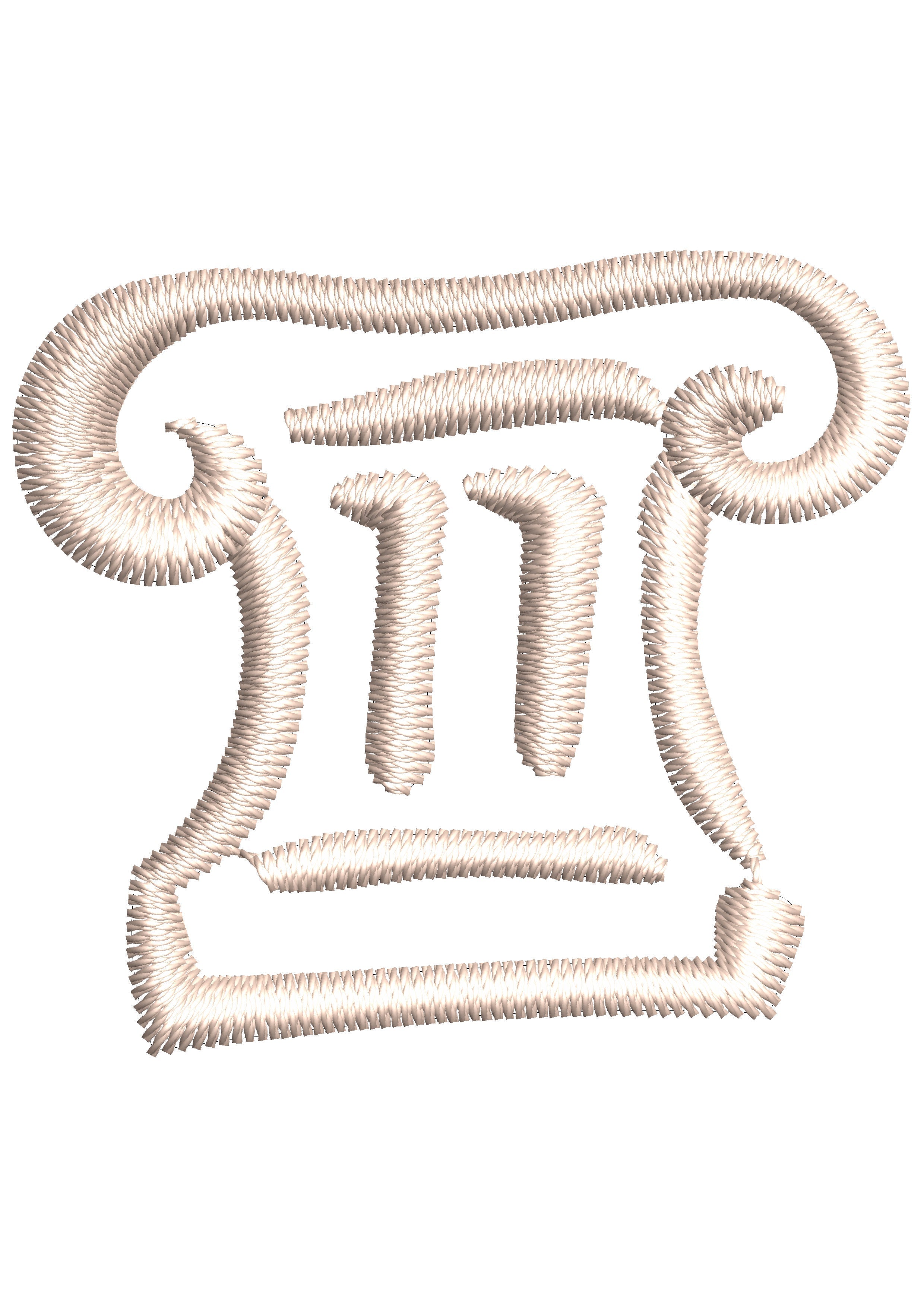 Column Embroidery Design