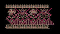 Floral Border Purple Flower With Golden Line Embroidery Design