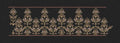 Floral Border Golden Vertical Flowers Embroidery Design