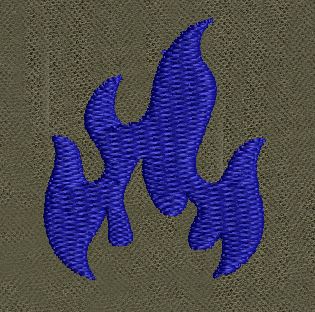 Blue Fire Embroidery Design