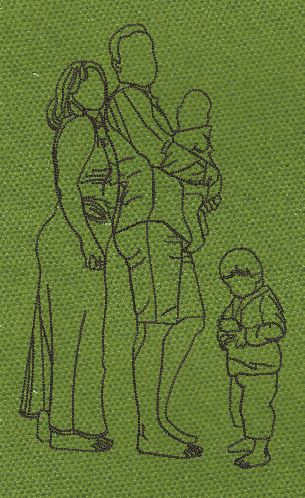 Minimalist Family Lines Art Embroidery Design