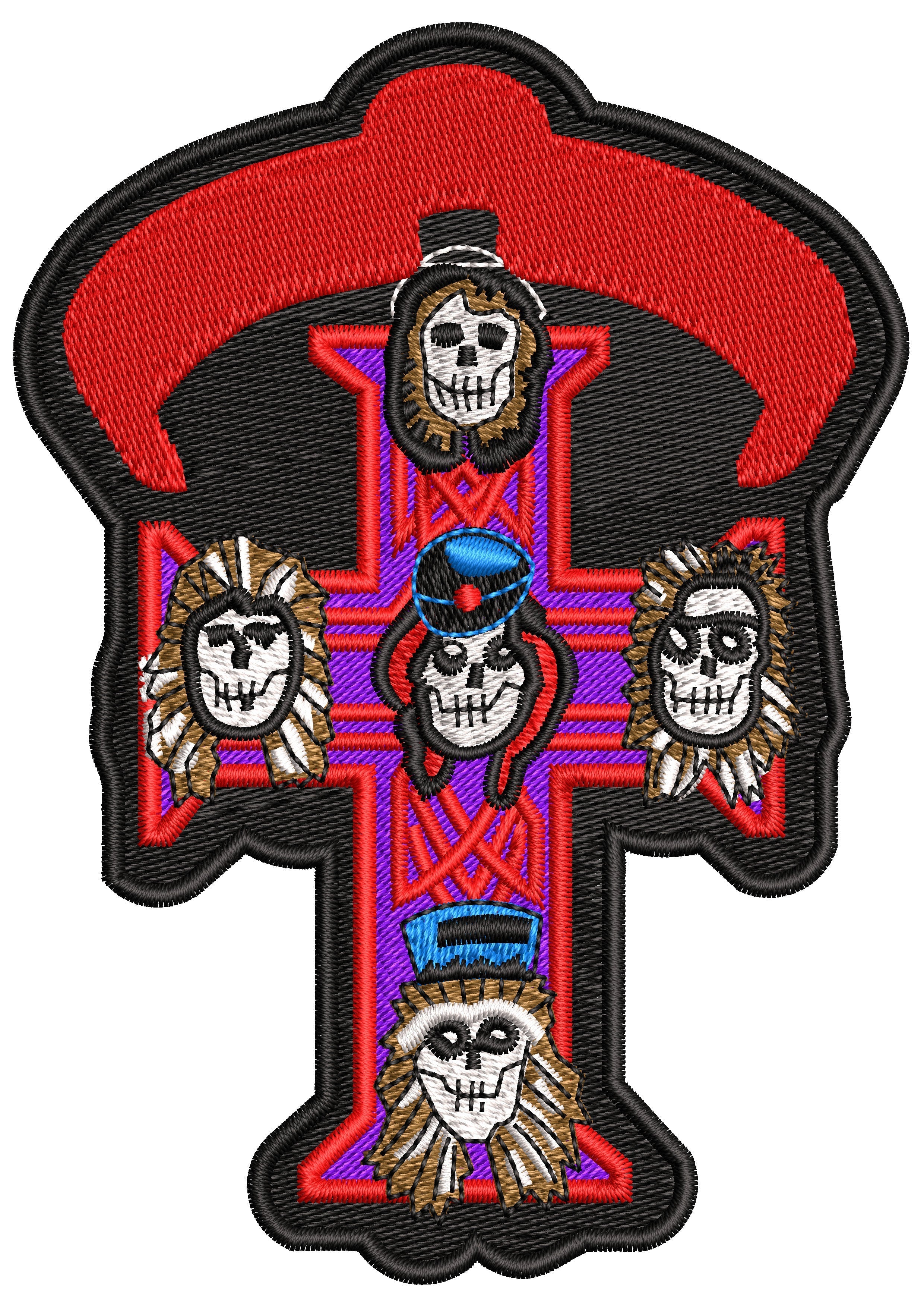 Devil Cross Embroidery Design