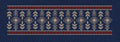 Floral Border Blue and Golden Embroidery Design