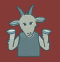 Shrugging Goat Icon Embroidery Design