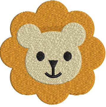 Lion Face Embroidery Design